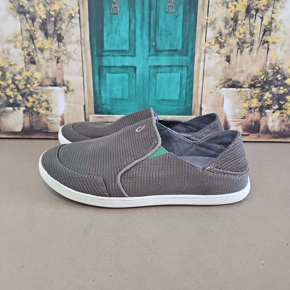 Olukai Men's Nohea Mesh Slip-On Shoes - Mustang/Lime Peel Sz 10